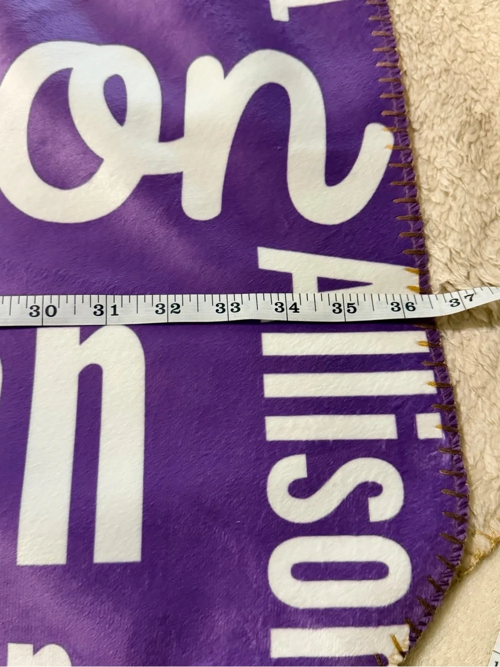 Personalized Purple 'Allison' Sports Blanket Sherpa lined